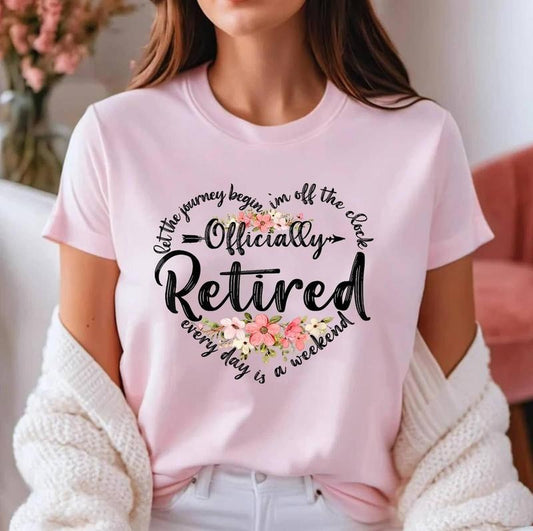 [100% Cotton Shirt] Officially Retired Heart Cute Retirement Gifts For Women Unisex T-Shirt