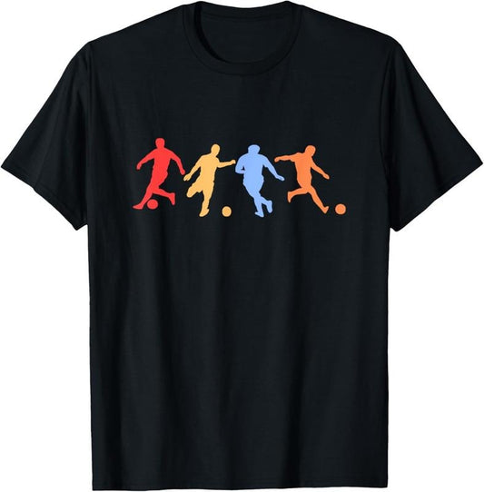 100% Cotton Soccer Gifts - Retro Vintage Colors Soccer Players T-Shirt