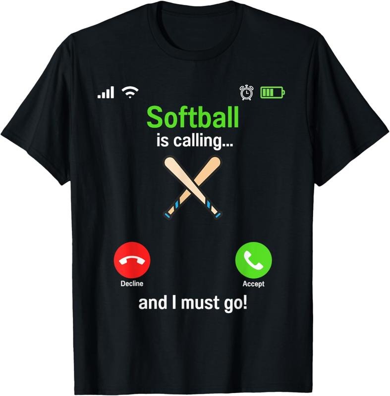 100% Cotton Softball is calling - Softball Player Coaches Team Softball T-Shirtstyle{n002}2
