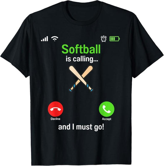 100% Cotton Softball is calling - Softball Player Coaches Team Softball T-Shirtstyle{n002}2