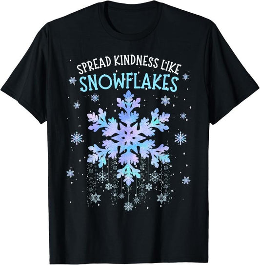 100% Cotton Spread Kindness Like Snowflakes Christmas Teacher Unity Day T-Shirt