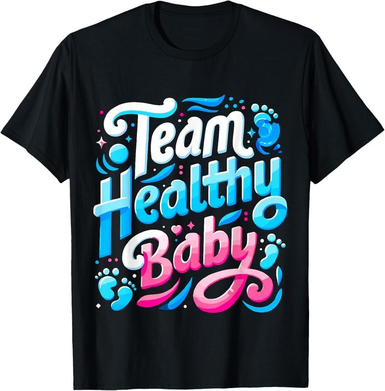 100% Cotton Team Healthy   Gender Reveal Party T-Shirt