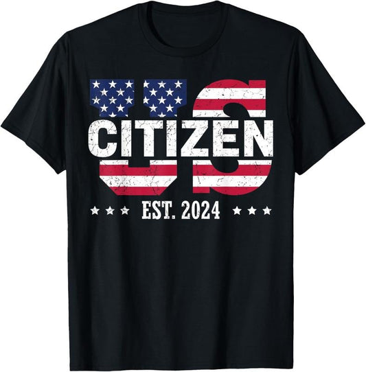 100% Cotton US Citizenship Decoration American New USA Citizen T-Shirt