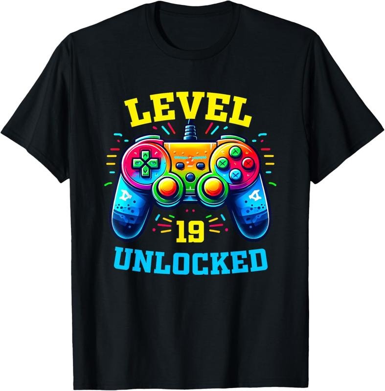 100% Cotton Vintage 19th Birthday Gamer 19 Year Old Gifts 19th Birthday T-Shirt