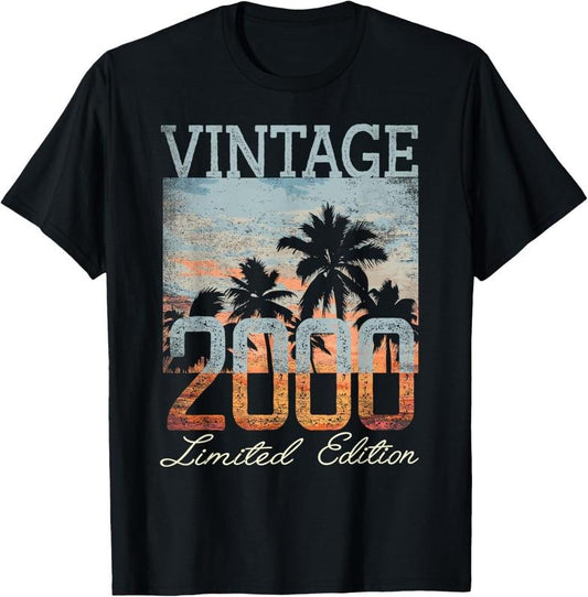 100% Cotton Vintage 2000 Limited Edition 24th Birthday 24 Year Old Gifts T-Shirt