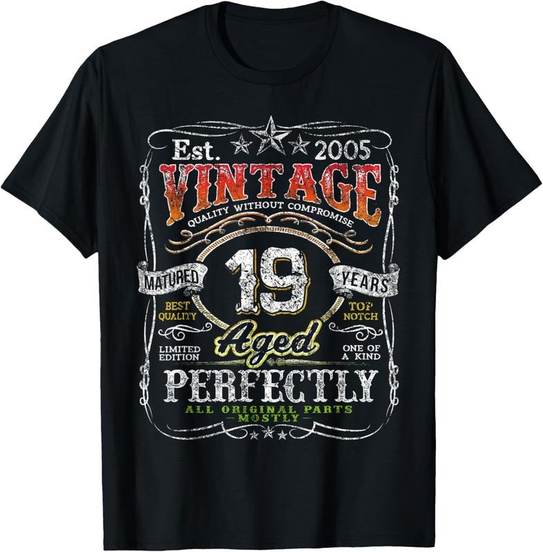 100% Cotton Vintage 2005 Limited Edition 19 year old Gifts 19th Birthday T-Shirt