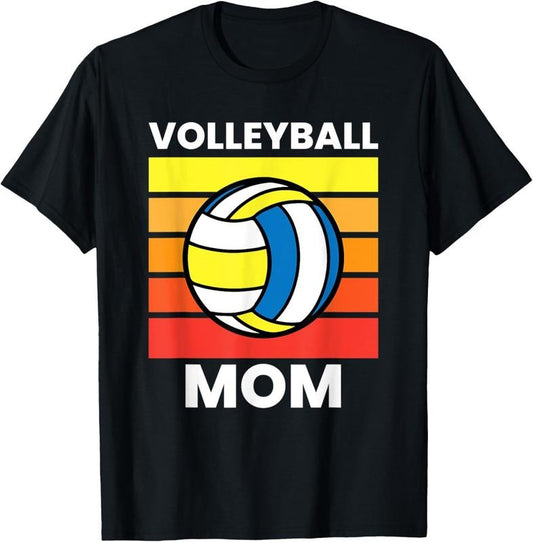 100% Cotton Volleyball Mom Funny Volleyball Mother T-Shirt