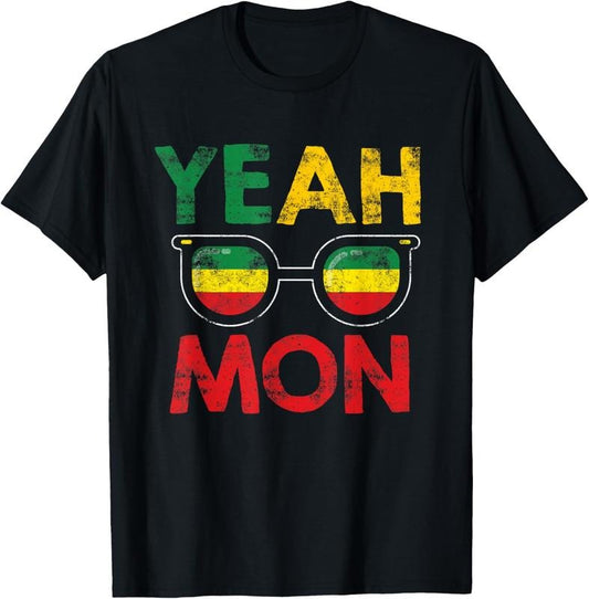 100% Cotton Yeah Mon Jamaican Vacation Jamaica Reggae T-Shirt