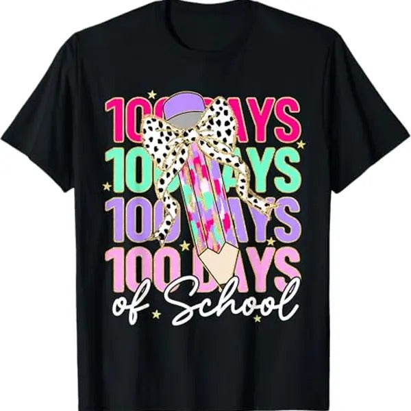100 Day of School Shirt, 100 Days Of School Teacher 100th Day Of School Funny T-Shirt - Casual Basic Smooth