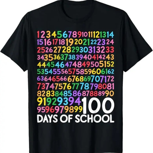 100 Day of School Shirt, 100th Day of School Teacher 100 Days Math Numbers Funny T-Shirt - Casual Basic Smooth