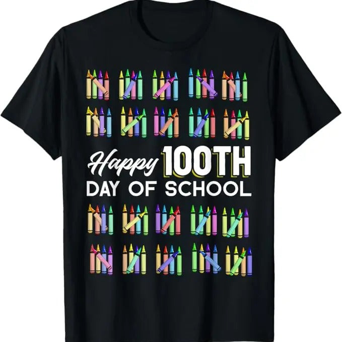 100 Day of School Shirt, Happy 100th Day Of School Student Funny T-Shirt - Casual Basic Smooth