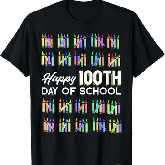 100 Day of School Shirt, Happy 100th Day Of School Student Funny T-Shirt - Casual Basic Smooth