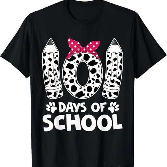 100 Day of School Shirt, Happy 101 Days Of School Funny Student Teacher T-Shirt - Casual Basic Smooth