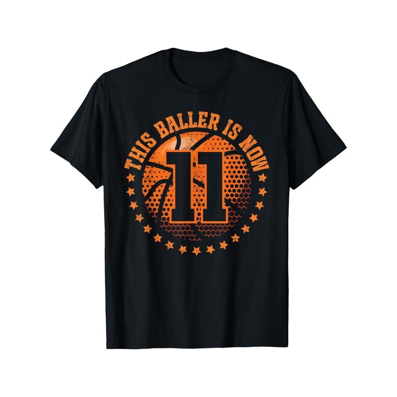 11 Year Old Basketball 11th Birthday Boy Basketball Player T-Shirt Men's T-shirt Funny pattern, Casual and comfortable round neck cotton short sleeve, four seasons can wear 220g made in usa
