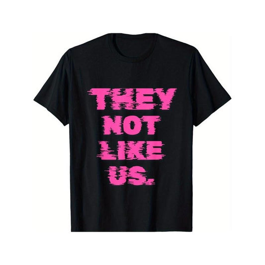 [1pc "They Not Like Us" Print T-Shirt] Unisex "They Not Like Us" Print T-Shirt, 100% Cotton, Casual Crew Neck, Non-Stretch Knit Fabric, Regular Fit, for All-Season Tee made in usa