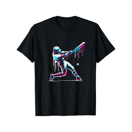 1pc Men'S Baseball Bat Print T-Shirt, Crew Neck, All-Season Sports Graphic Tee with Slight Stretch, Casual Short Sleeve Top for Dad, Husband, Boyfriend - Ideal for Christmas, Father'S Day, Birthdays made in usa