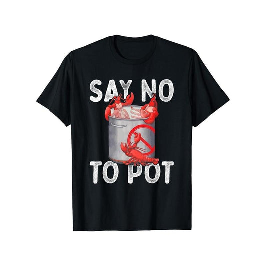 1pc Men'S Casual Cotton T-Shirt with Geometric Lobster and Crayfish Print, Round Neck, Short Sleeve, Regular Fit, Heat Transfer Printed Summer Knitwear for Seafood Enthusiasts made in usa