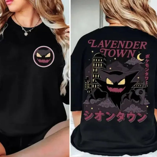 2 Slide Lavender Town Legends 90s Vintage Unisex T-Shirt, Sweatshirt, Manga Haunter, Ghostly Gengar, Japanese Shirt, Gift For Fan Vintage Top Menswear
