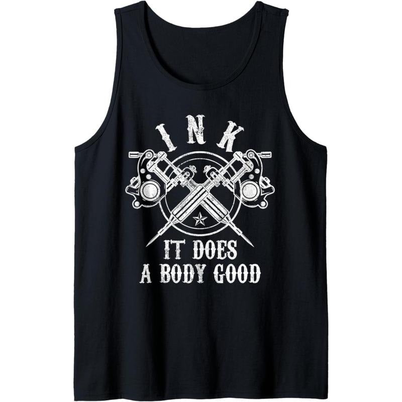 2025 Men'S Sleeveless Top Unisex Pullover Vest Printed Tank Vest VS001Tattoo Guns - Vintage Ink Inked Funny Tattoo Artist Gift Tank Top