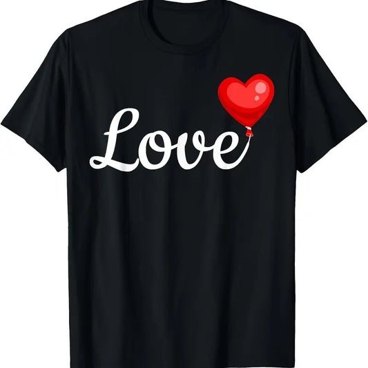 220gCotton Printed Short-sleeved T-ShirtValentines Day Red Love Heart Cute V-day Men T-Shirtmade in usa