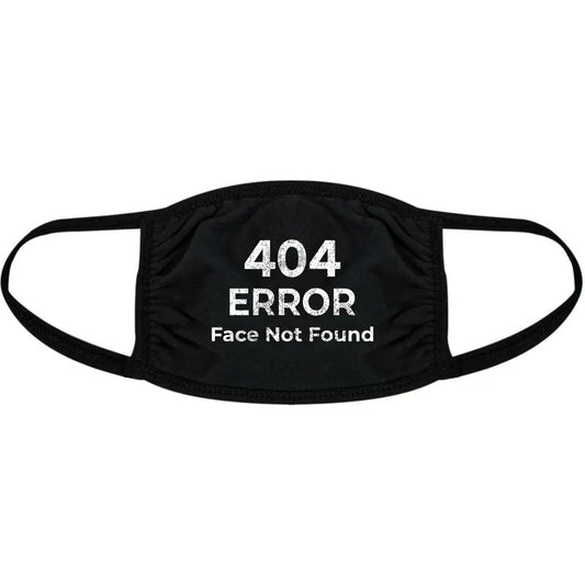 404 Error Face Not Found Face Mask Funny Internet Humor Nose And Mouth Covering Funny Masks for Adults Funny Meme  Novelty Masks for Adults Black
