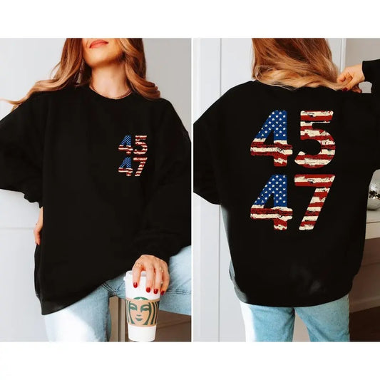 45 47 Sweatshirt, 45 47 Sweatshirt, Trump Shirt, Trump Tee, Take Back America, Patriotic Tee, MAGA Shirt, Election Tee, President Sweatshirt, USA Sweatshirt