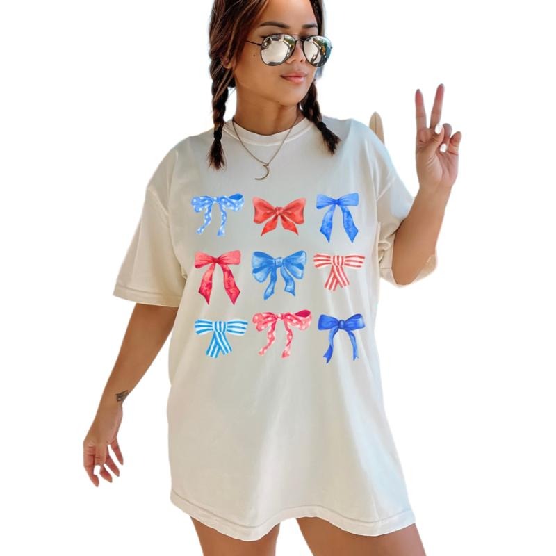 4th Of July Shirt, Independence Day Shirt, Coquette 4th Of July Shirt, Coquette Bows Shirt, Country Girl Shirt, Fourth Of July, Unisex T-Shirt, Gifts For Male Female, Short Sleeve Tee Shirt, Gifts For Birthday Fathers Day Christmas Anniversary