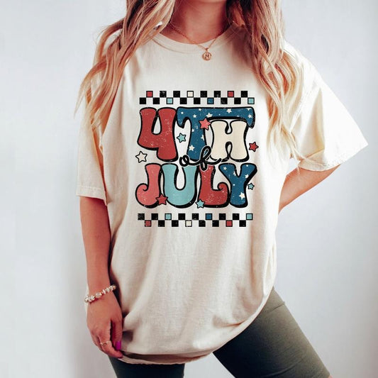 4th of July Shirt, Retro 4th of July Shirt, Gift For American, Fourth of July Shirt, Patriotic Shirt, Independence Day, USA Flag Shirt, Freedom TShirt, Parade Outfits, American Tee, Retro Women Top