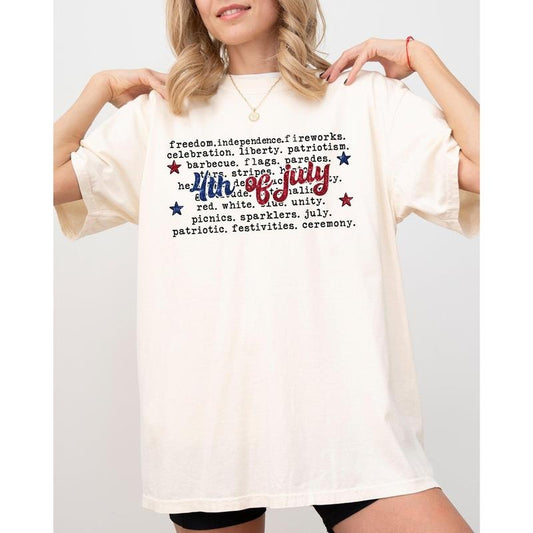 4th of July, America, USA, Retro, Patriotic, Independence Day, Fourth of July Tshirt, Women's, Comfort Colors Tee, Patriotic, Independence Day, Fourth of July, 4th of July, America, USA