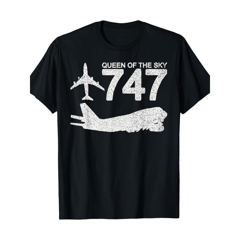 747 Jumbo Jet Aviation Plane Spotting T-Shirt Made in USA