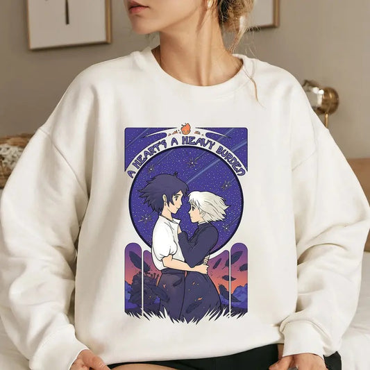 A Heart's A Heavy Burden Ghibli Shirt Crewneck Hoodie, Anime Otaku Shirt Comfort Cotton