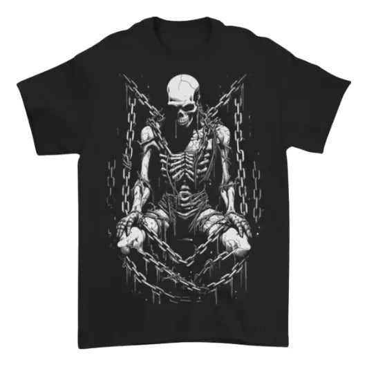 A Skeleton in Bondage Skull Horror Gothic Goth Mens T-Shirt 100% Cotton, Unisex T-shirt, Y2k Shirt, Gift For Men Women