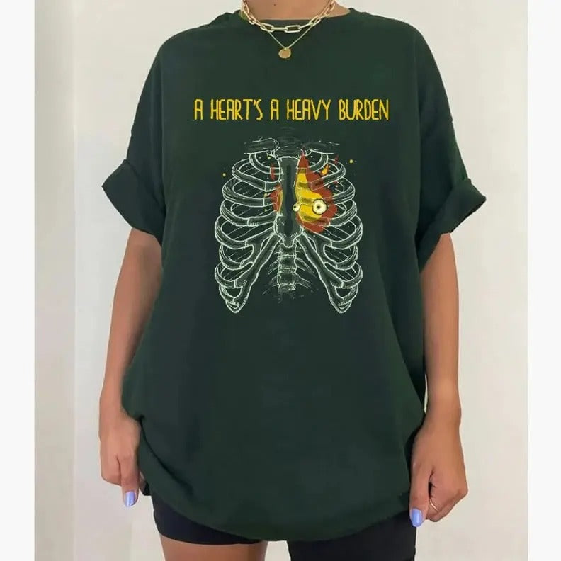 A heart's A Heavy Burden T-shirt Sweatshirt Hoodie | Sophie Hatter quote | Miyazaki sweatshirt | Anime sweatshirt | Howls Castle Shirt