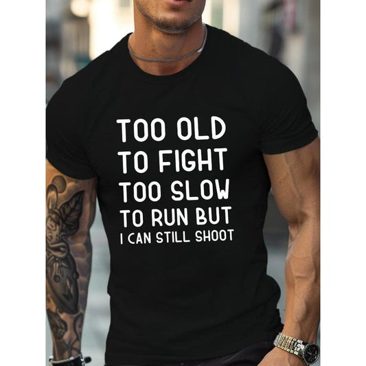 A men's fashion T-shirt, cotton T-shirtCool shooting enthusiast statement cotton men's T-shirt comfort fit Made in USA