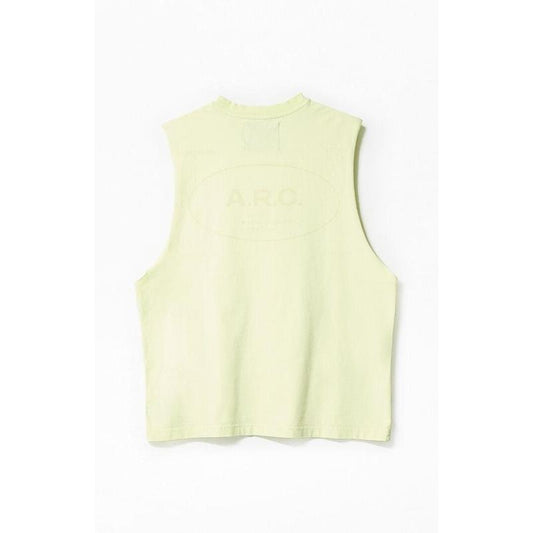 A.R.C. Men's Pale Green Vintage Wash Comfort Cut Off Muscle T-Shirt