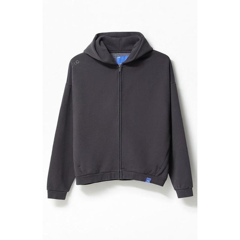 A.R.C. Men's Black Vintage Wash Heavyweight Fleece Zip Up Hoodie