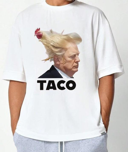 ACO Trump Always Chickens Outt T-Shirt Cotton with Graphic Print Football Team Retro College Comfy T-Shirt for Nature Lovers