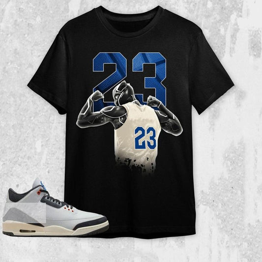AJ 3 Q54 Unisex T-Shirt, Number 23 Panther Tees, Shirt To Match Sneaker color Black