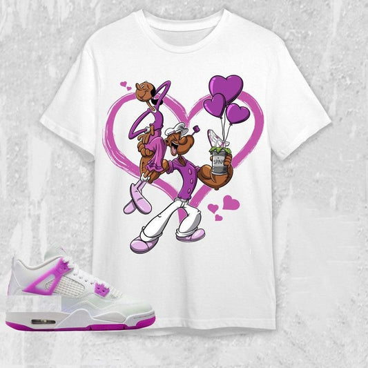 AJ 4 GS Hyper Violet Unisex T-Shirt, The Love Spinach Tees, Shirt To Match Sneaker color white