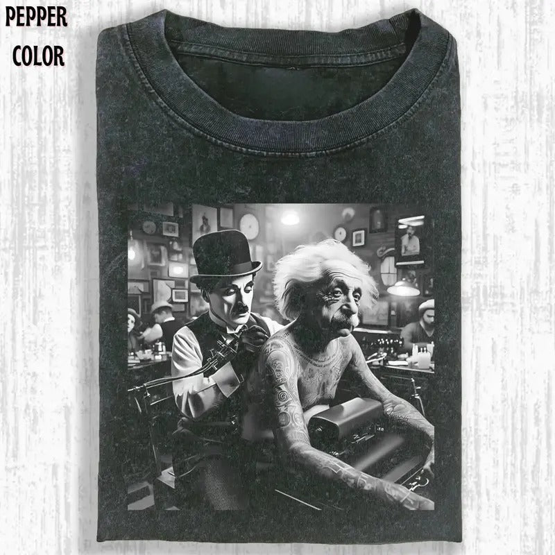 ALBERT EINSTEIN SHIRT, Funny Graphic Tees, Vintage Men's Top - Cotton, Polyester