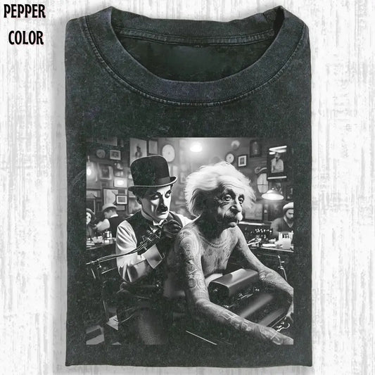 ALBERT EINSTEIN SHIRT, Funny Graphic Tees, Vintage Men's Top - Cotton, Polyester