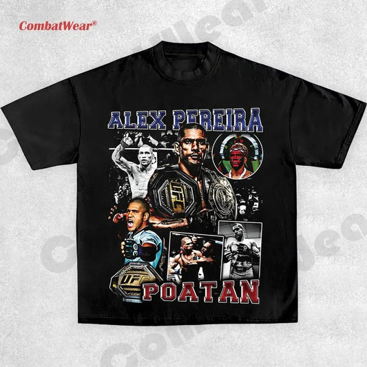 ALEX PEREIRA-POATAN TEE ,Boxing T-shirt, Fighter Tee, Boxer Shirt, Sports Shirt, Vintage Boxing Tee, Graphic Boxing Champ T-Shirt Crewneck Clothing