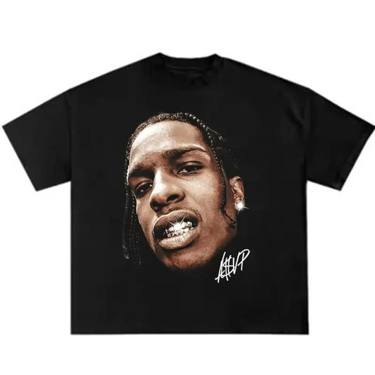 ASAP ROCKY T-Shirt Rapper Graphic Tee Rap Hip Hop Y2k Merch Men Women Menswear