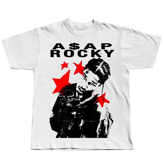 ASAP ROCKY T-Shirt Rapper Graphic Tee Rap Hip Hop Y2k Merch Men Women Menswearstyle{n002}5