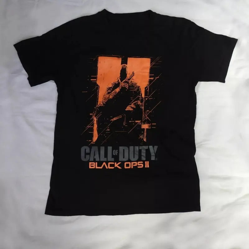 Activision Call of Duty Black Ops II Men's One Size Cotton T-Shirt 2012 Game Top Streetwear Casual Unisex Gildan 5000-6.1-ounce Soft Style Combed Cotton