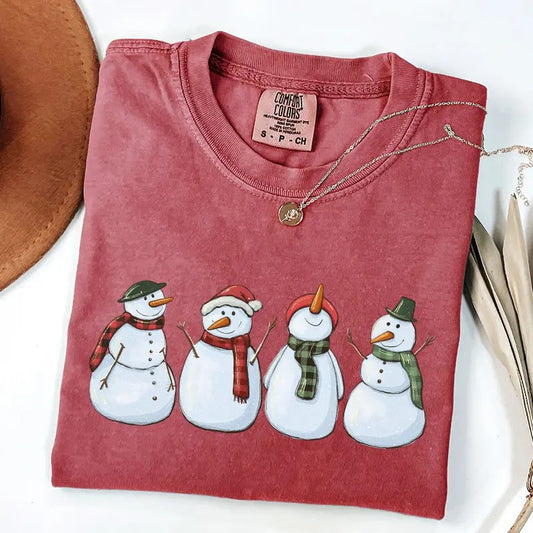 Adorable Snowman, Christmas, Winter, Santa, Xmas Tshirt, Christmas Comfort Colors Tshirt, Women's Graphic Tee, Xmas, Santa, Winter, Snow
