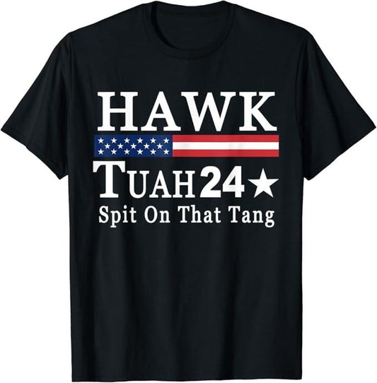 Adult Humor Shirts, Hawk Tuah 24 Spit On That Thang Quote Girls T-Shirt Top Casual Unisex Comfort Cotton