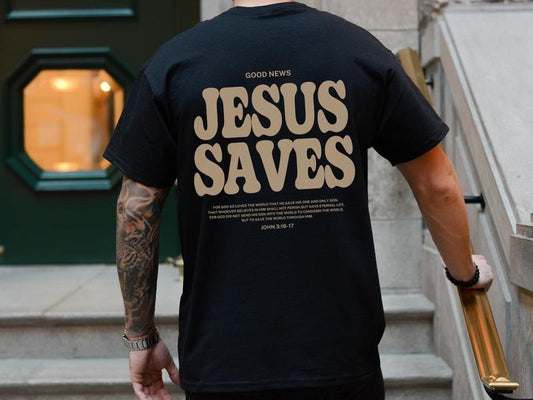 Aesthetic Jesus Saves Shirt Christian Apparel Brown Christian Shirt For Men Jesus Apparel Christian Streetwear Clothing Bible Verse Shirt 2 sides  T-shirt, sweater and Hoodie