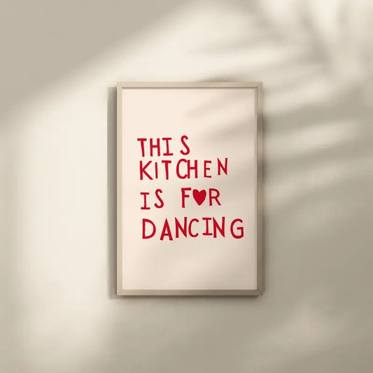 Aesthetic Kitchen Decor Cute Dance Art Red Kitchen Wall Art Print Minimalist Heart Print Trendy Kitchen Poster Poster Prints No Frame, Gifts For Women Men Bedroom Wall Decor, Wall Art Home Decor, Outdoor Wall Art, Gifts For Birthday Artwork Landscape