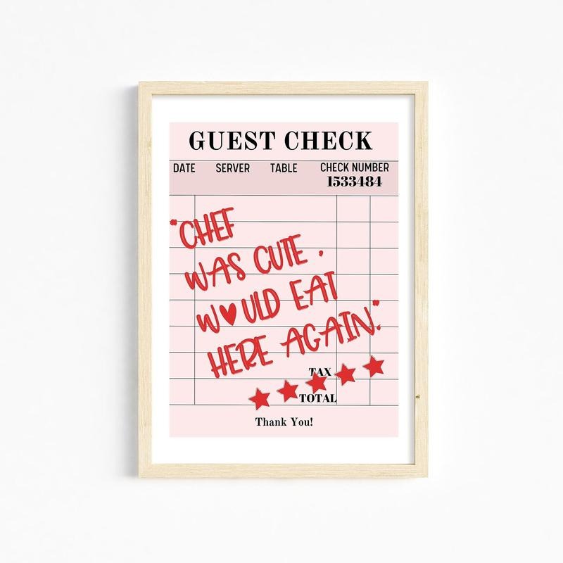 Aesthetic Kitchen Decor, Cute Cooking Art Kitchen, Trendy Wall Art, Red Chef Art Print, Modern Apartment Wall Decor, Poster Prints No Frame, Gifts For Friend Family Wall Decor, Poster For Room, Gifts For Birthday Christmas Artwork Landscape